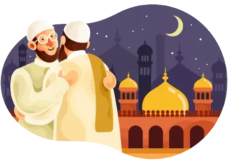 eid ki namaz celebrate by two muslim men surah in hindi